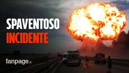 Spaventoso incidente sulla Statale Foggia-Candela, esplode autocisterna: elisoccorso sul posto