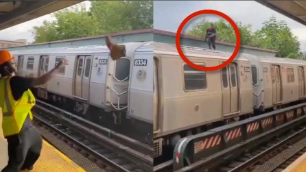 Il treno parte, l'uomo è sul tetto: un addetto in stazione cerca di colpirlo con le sue scarpe