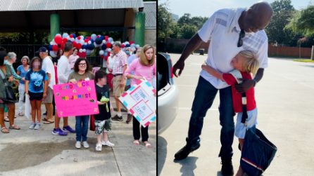 Un quartiere ha fatto una festa a sorpresa per il postino che ha lavorato per 14 anni con il sorriso