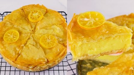 Torta di pasta fillo con crema pasticcera: semplicissima e piena di gusto!