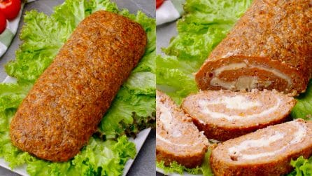 Meatloaf with mozzarella and prosciutto: tasty and ready in no time!