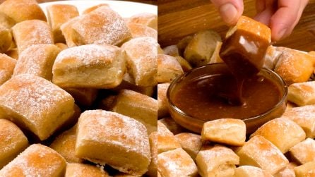 Cubetti di pane dolci: da servire con la salsa al cioccolato!
