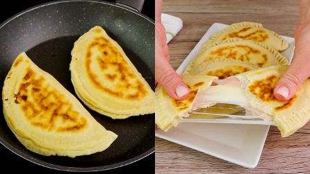 Panzerotti veloci in padella: ripieni al prosciutto e formaggio!