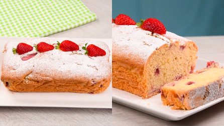 Plumcake soffice con panna e fragole: il dolce morbido perfetto per la colazione!