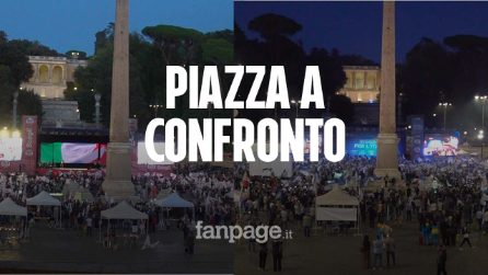 Elezioni, destra e sinistra chiudono nella stessa piazza: il confronto delle due manifestazioni