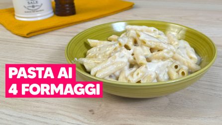 Pasta ai 4 formaggi: il primo piatto CREMOSO e FILANTE: si prepara nel tempo di COTTURA DELLA PASTA!