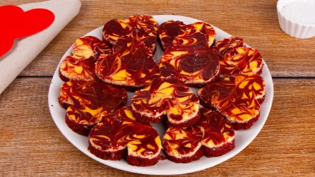 RED VELVET BROWNIES CHEESECAKE: Cuori golosi e cremosi!