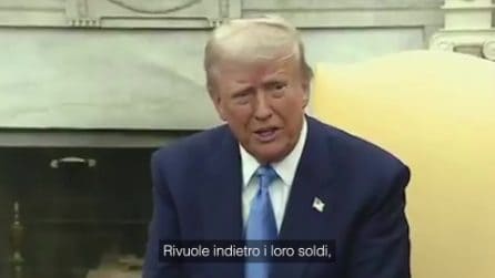 Macron interrompe bruscamente Trump: "L'Europa, all'Ucraina, ha fornito soldi veri"