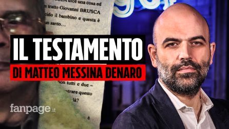 Roberto Saviano racconta l'ultimo interrogatorio di Messina Denaro: "È il suo testamento”