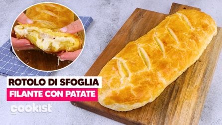 Rotolo di patate in crosta di pasta sfoglia: la ricetta super filante e saporita!