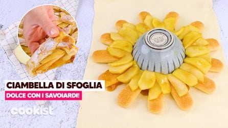 Ciambella di sfoglia dolce con mele e savoiardi: fantastica e gustosa!