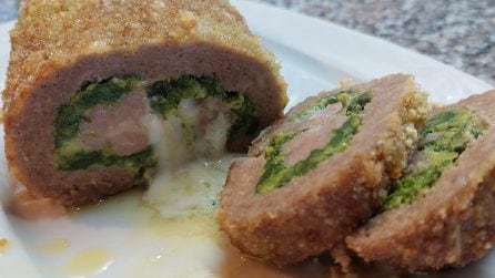 Polpettone ripieno di broccoletti e salsicce: il secondo piatto strepitoso