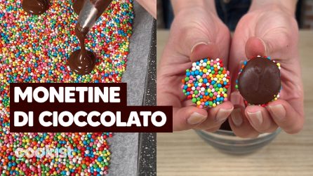 Monetine di cioccolato con confetti: un'idea super originale per creare dei dolcetti coloratissimi!
