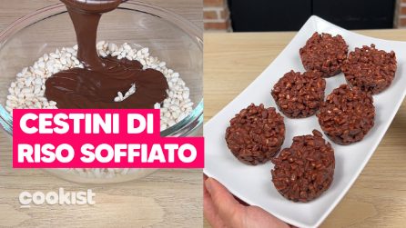 Cestini di riso soffiato: un modo facilissimo e goloso per usare il cioccolato di Pasqua