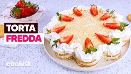 TORTA SENZA COTTURA con fragole e cioccolato bianco: pronta in 10 MINUTI! 🍓