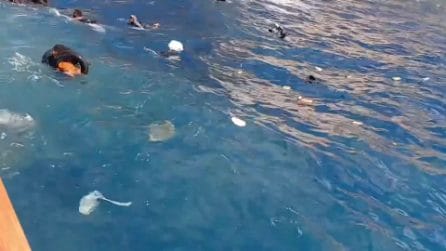 Il drammatico video del naufragio a Lampedusa, ripreso dai turisti che soccorrono i migranti
