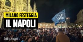 Napoli in trionfo anche a Milano, marea azzurra al Duomo: "Festeggeremo lo scudetto tutta la notte"