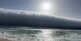 In Portogallo appare una “roll cloud”: spettacolare e raro fenomeno atmosferico lungo la costa