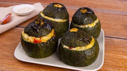ROUND ZUCCHINI STUFFED WITH RICE: perfect for a lunch with friends!