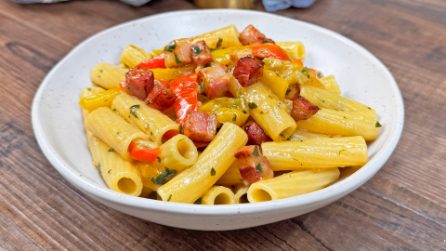 PASTA PEPERONI E PANCETTA