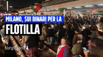 Flotilla abbordata da forze israeliane, a Milano i manifestanti occupano i binari di Cadorna
