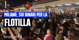 Flotilla abbordata da forze israeliane, a Milano i manifestanti occupano i binari di Cadorna