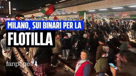 Flotilla abbordata da forze israeliane, a Milano i manifestanti occupano i binari di Cadorna