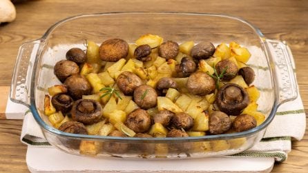 BAKED MUSHROOMS AND POTATOES: a simple and tasty side dish!