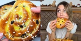 Swirls with custard and raisins: SOFT and super DELICIOUS brioches!