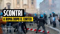 Scontri a Roma tra manifestanti e polizia dopo il corteo per la Palestina: ci sono feriti