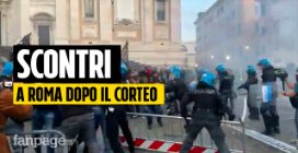 Scontri a Roma tra manifestanti e polizia dopo il corteo per la Palestina: ci sono feriti