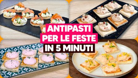 4 ANTIPASTI FREDDI PER LE FESTE (SENZA FORNO, FACILI E VELOCI)