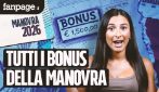 Manovra, tutti i bonus in arrivo nella prossima legge di bilancio: quali saltano e quali restano