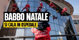 Al Bambino Gesù di Roma Babbo Natale si cala dall’alto: lo spettacolo dei soccorritori del CNSAS
