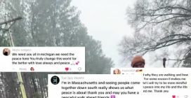 Aloka, il cane che accompagna i monaci nella Walk of Peace