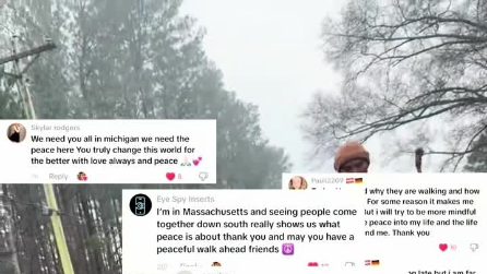 Aloka, il cane che accompagna i monaci nella Walk of Peace