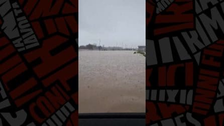Maltempo nel Foggiano, esonda il fiume Fortore: il video degli allagamenti nelle campagne