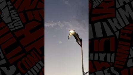 Ragazzo si arrampica sul lampione e salva un gabbiano