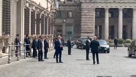 Il segretario di Stato Usa Marco Rubio è arrivato a Palazzo Chigi per l'incontro con Meloni