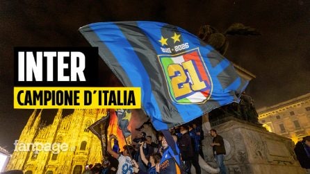 Inter campione d'Italia, tifosi in piazza Duomo per il 21esimo scudetto: "Milanisti state a casa"