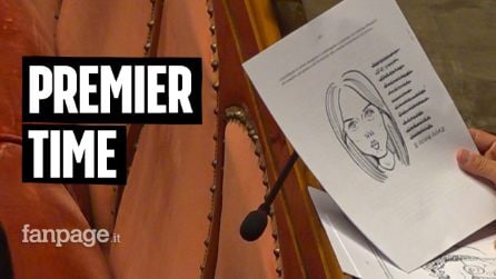 Smorfie, caricature e supermercati: il racconto di Meloni in aula per il premier time