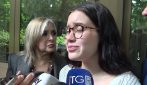 La schermitrice Fernanda Herrera in lacrime dopo l'assoluzione dei due atleti accusati di stupro