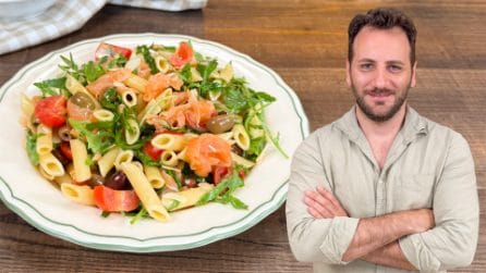 PASTA FREDDA GUSTOSA con salmone e rucola!