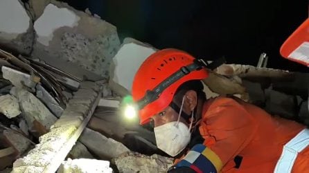 Salvataggio cagnolina Giselle dopo il terremoto in Venezuela