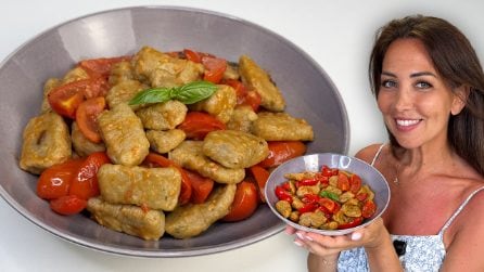 GNOCCHI DI MELANZANE CON POMODORINI E BASILICO