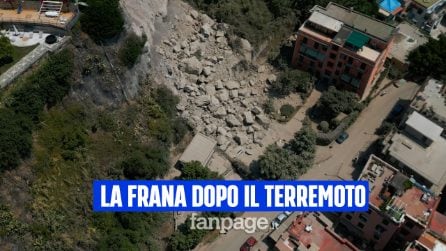 Le devastanti immagini della frana che ha colpito Pozzuoli dopo il terremoto viste dal drone