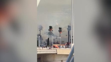Incendio lambisce il ponte simbolo della Città delle Arti e delle Scienze di Valencia