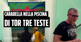 Carabella alla piscina di Tor Tre Teste: contestato dalle donne, poi la Digos lo scorta fuori