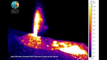 L'attività eruttiva dell'Etna ripresa dalle telecamere termiche dell'INGV