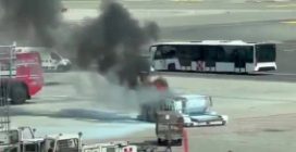 A fuoco carrellino dei bagagli a Malpensa: volo slitta di 2 ore